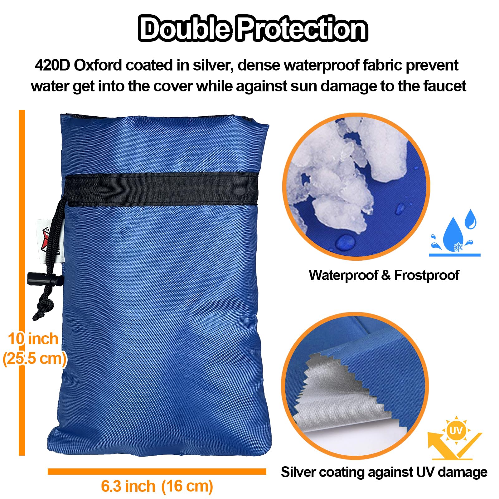 DEMEDO blue 2-pack hose bib covers fit most wall taps outdoors.