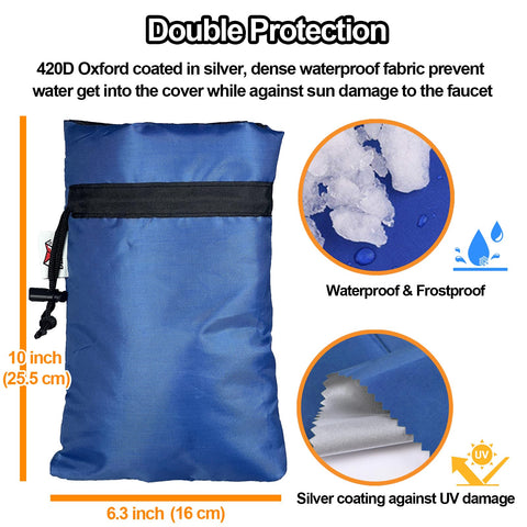 DEMEDO blue 2-pack hose bib covers fit most wall taps outdoors.