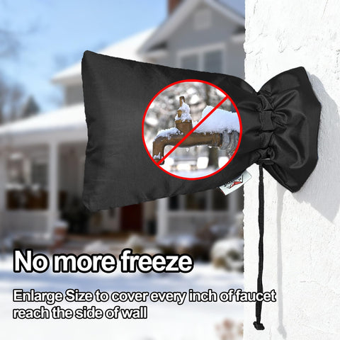 DEMEDO insulated outdoor faucet cover shielding against cold and moisture.