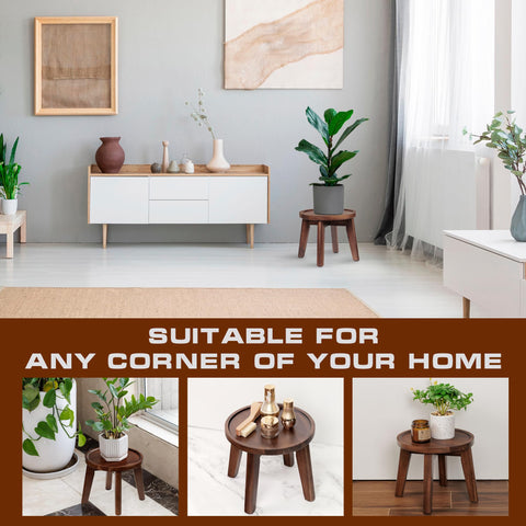 Demigo dark brown acacia wood finish complements any décor.