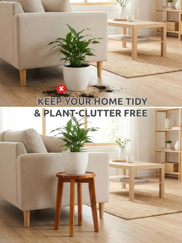 Demigo versatile stand functions as a side table or decorative pedestal