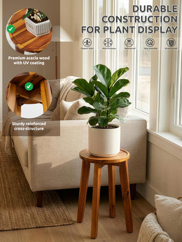 Demigo sturdy cross-structure plant stand supports heavy pots up to 150 lbs