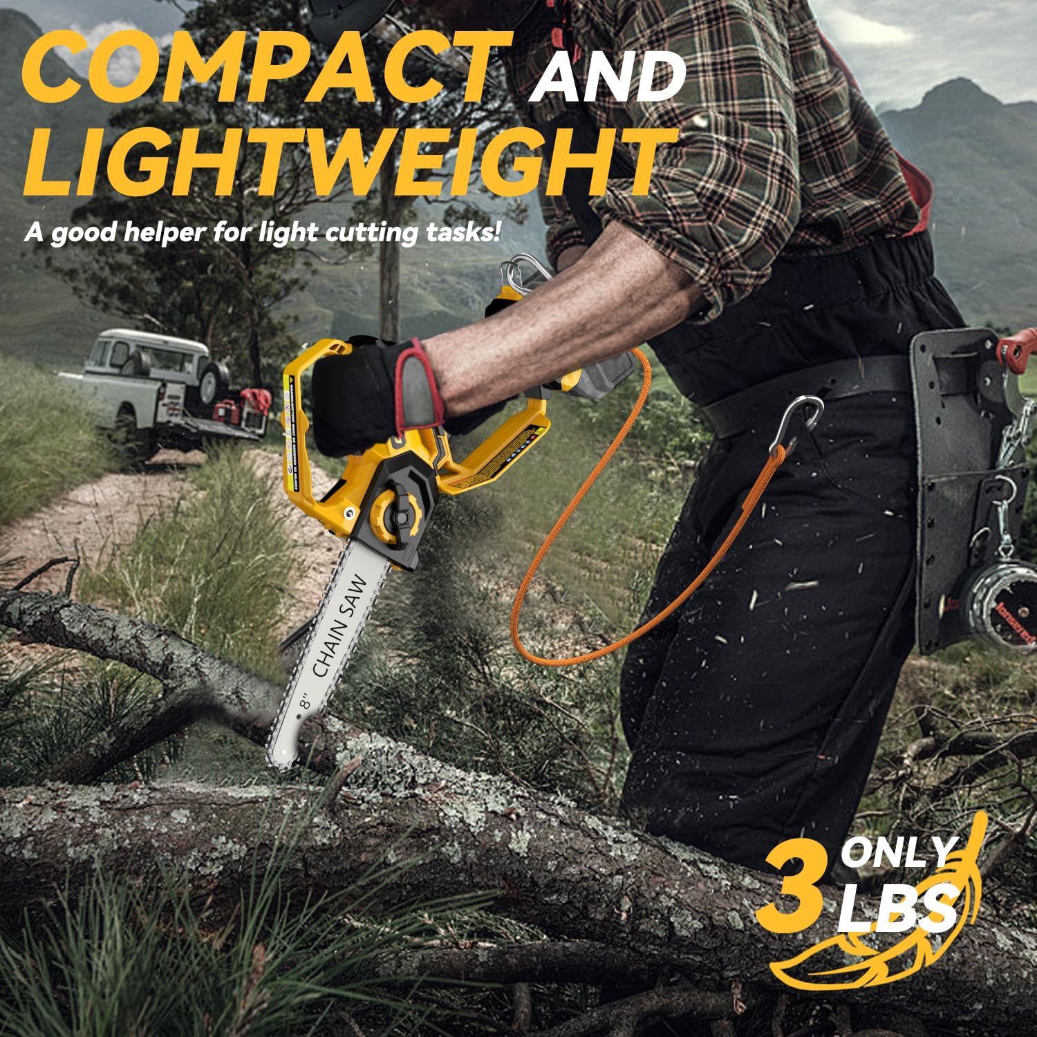 DEMIMA 3.3ft waist cord enables hands-free overhead pruning