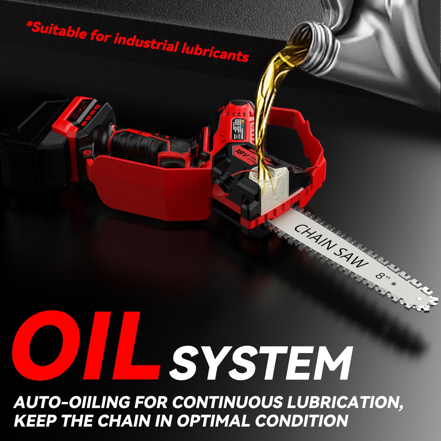 DEMIMA auto oiling system maintains lubrication for smooth cuts