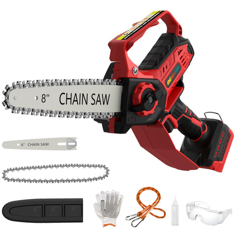 DEMIMA mini chainsaw with 8 inch bar for Milwaukee M18 compatibility enables efficient pruning