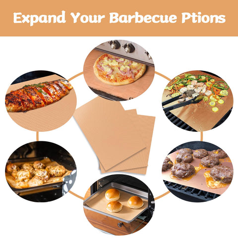 Demiwise copper grill mats heat-resistant up to 500°F for searing and grilling.