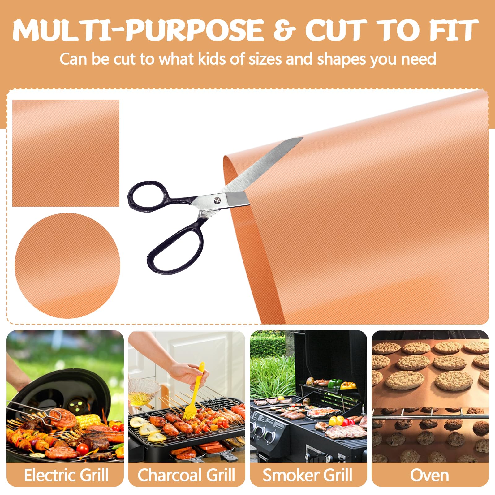 Demiwise copper grill mats work with gas, charcoal, and electric grills.