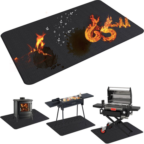 Demiwise 65x48in grill mat protecting outdoor deck from spills and stains