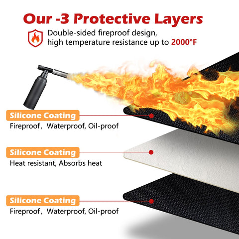 Demiwise grill mat waterproof and fireproof for decks and patios