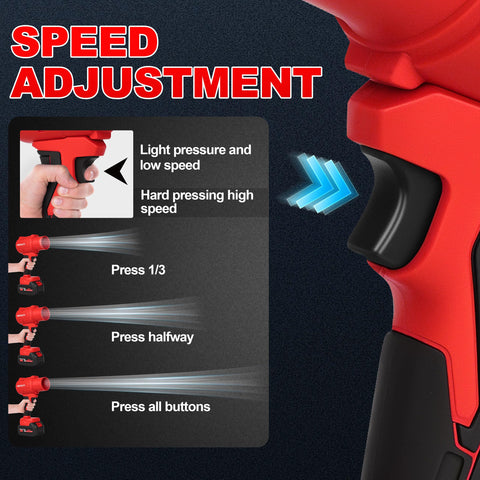 Denaztl blower with extended nozzle for tight corners and gutters