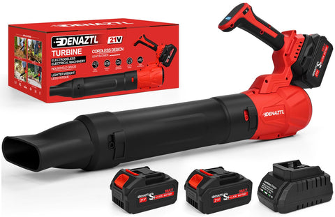 Denaztl leaf blower bundle with two batteries and charger for cordless cleaning.