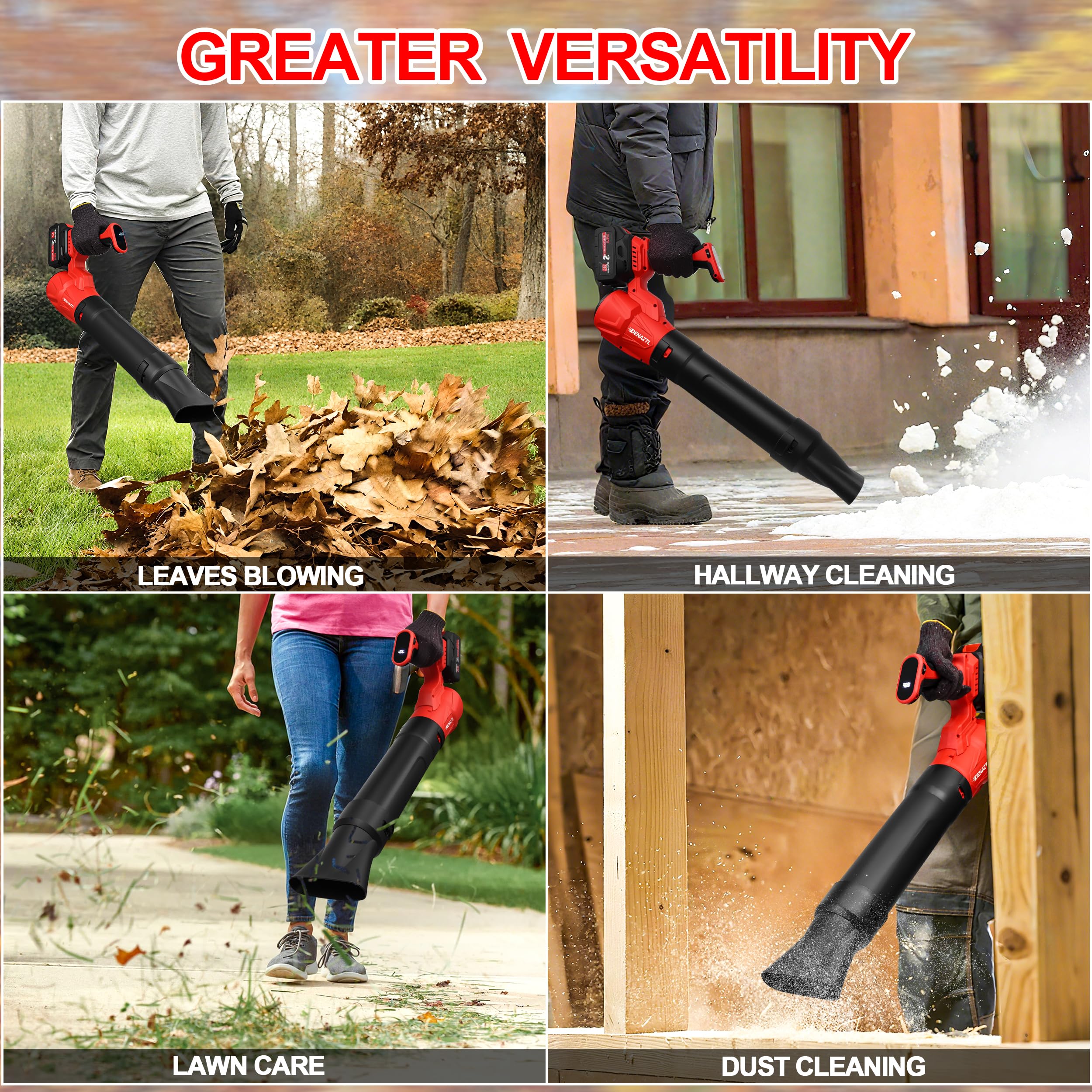 Denaztl yard and patio cleanup with powerful airflow.
