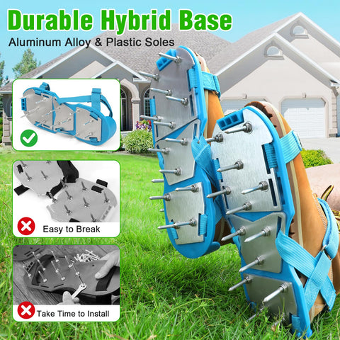 DenForste spikes penetrate soil to enhance lawn aeration and water uptake.