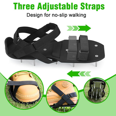 DenForste lawn aerator spikes detail reveals sturdy reinforced tips for tough soil.