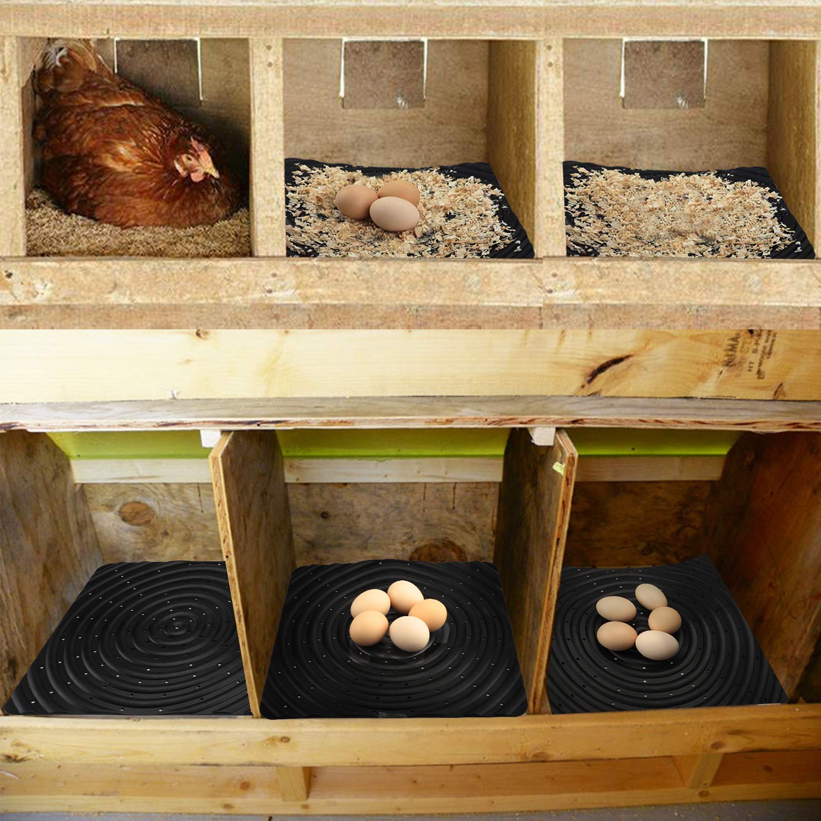DenForste nesting pad 13x12 inch black keeps eggs cleaner in coop.