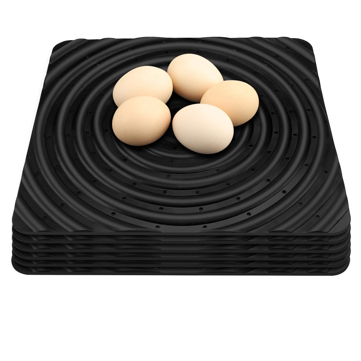 DenForste nesting pad top view shows neat six-pack setup that helps protect eggs.