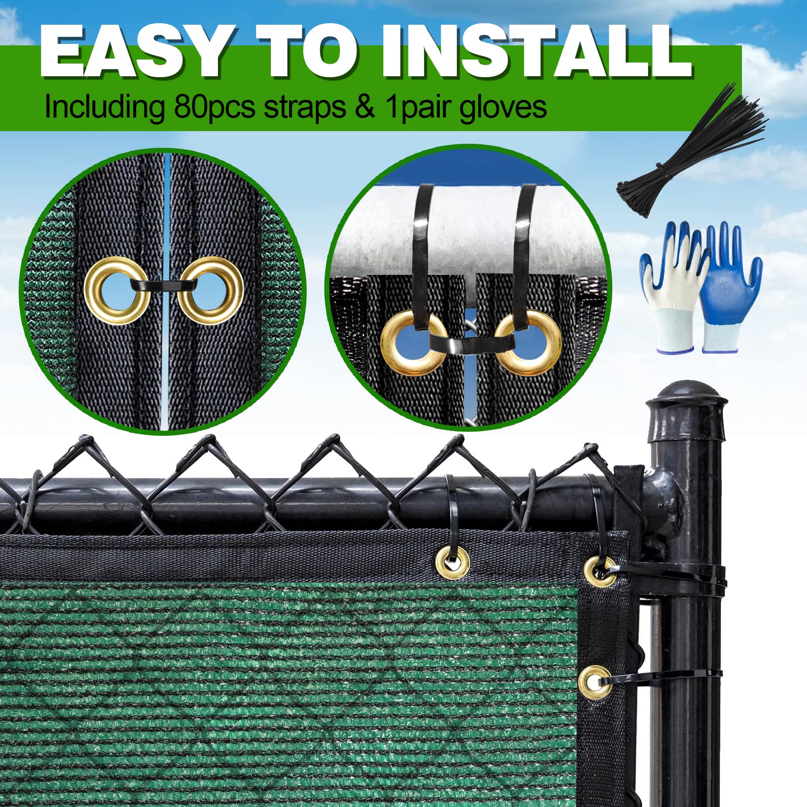 DenForste install kit includes gloves and zip ties for quick installation.