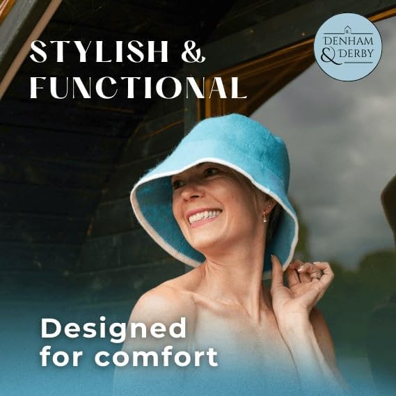 DENHAM & DERBY skin-friendly wool sauna hat comfortable fit for long sessions
