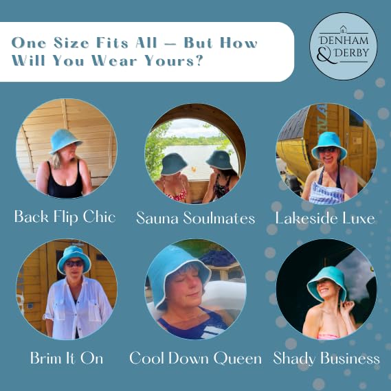 DENHAM & DERBY travel-ready sauna hat folds compactly for spa or camping trips