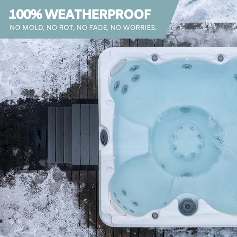 DENKOE Hot Tub Steps non-slip grooved tread ensures safe footing.