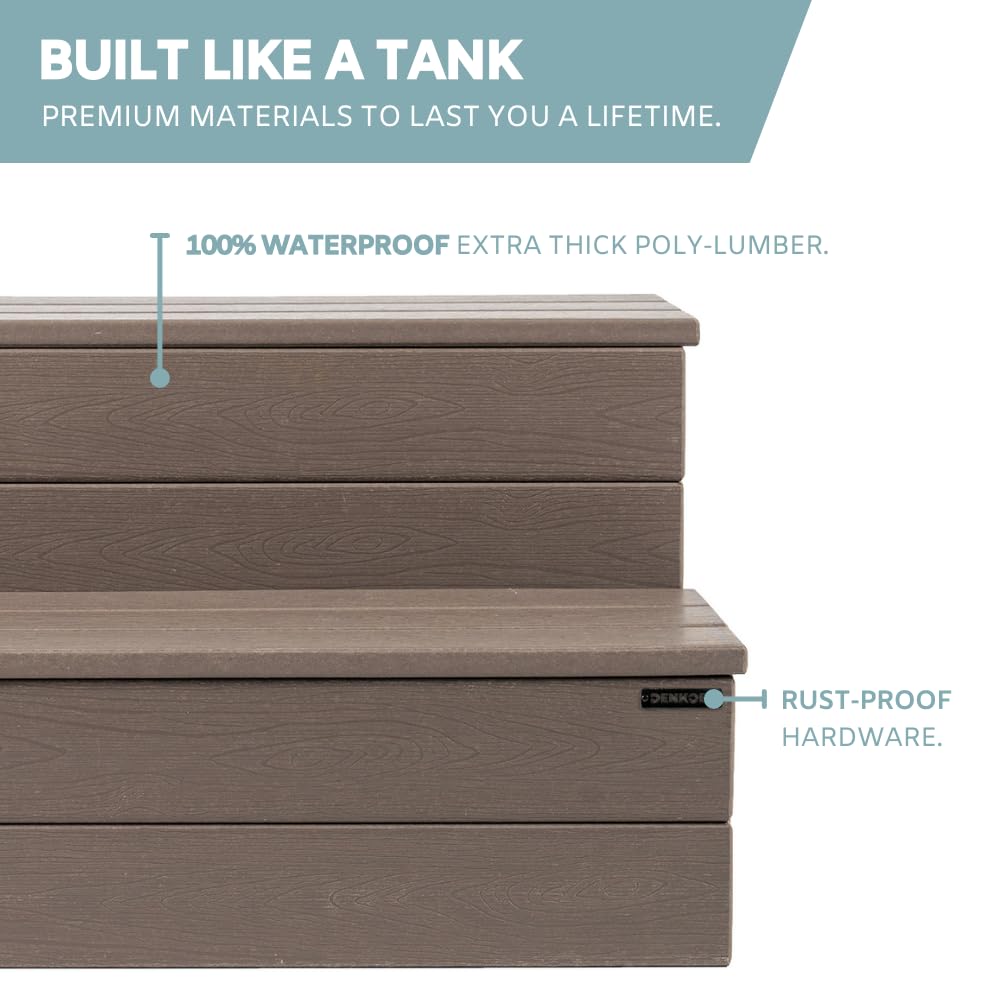 DENKOE hot tub steps outdoor setup blending with any porch or garden