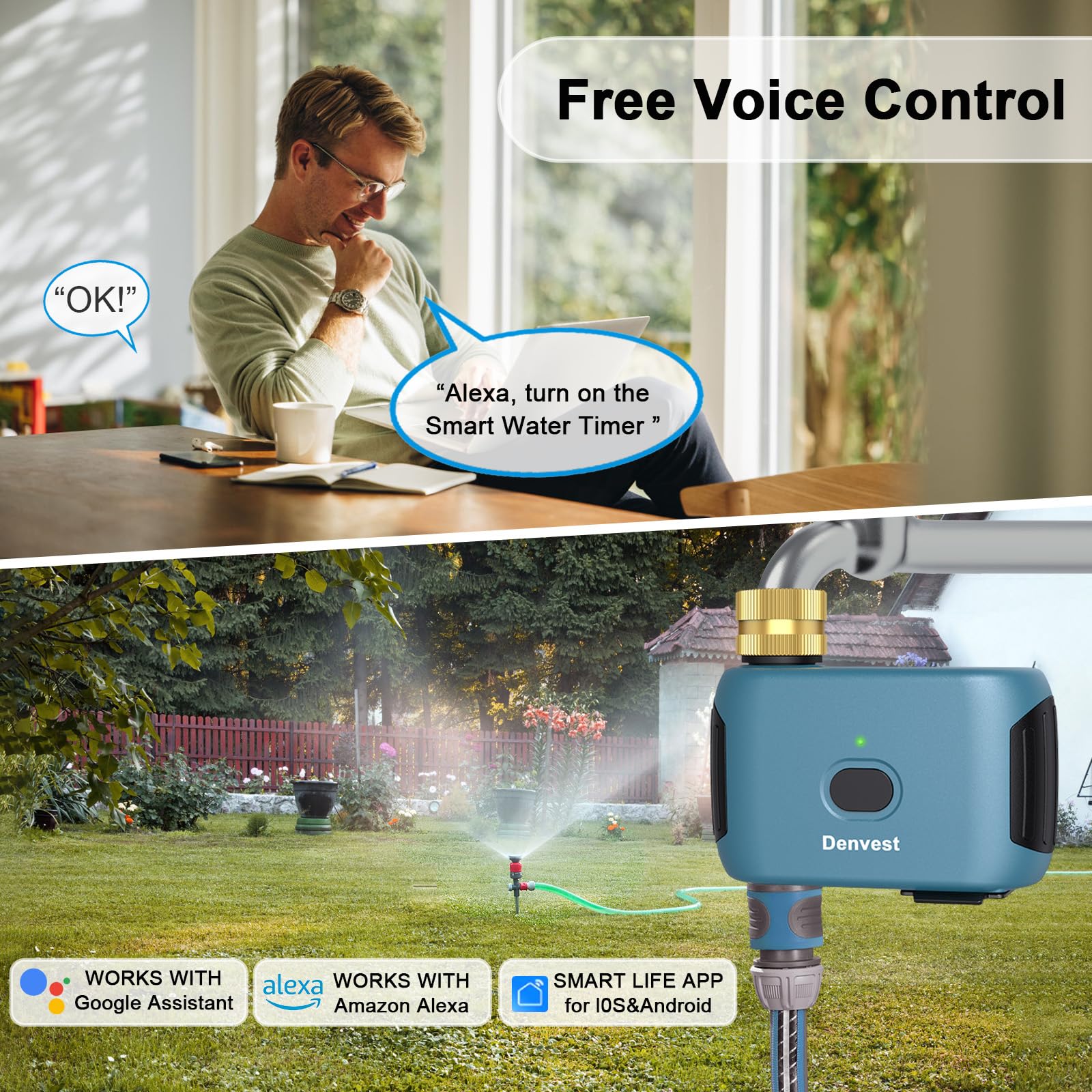 Battery-compartment seal on the Denvest timer supports outdoor durability
