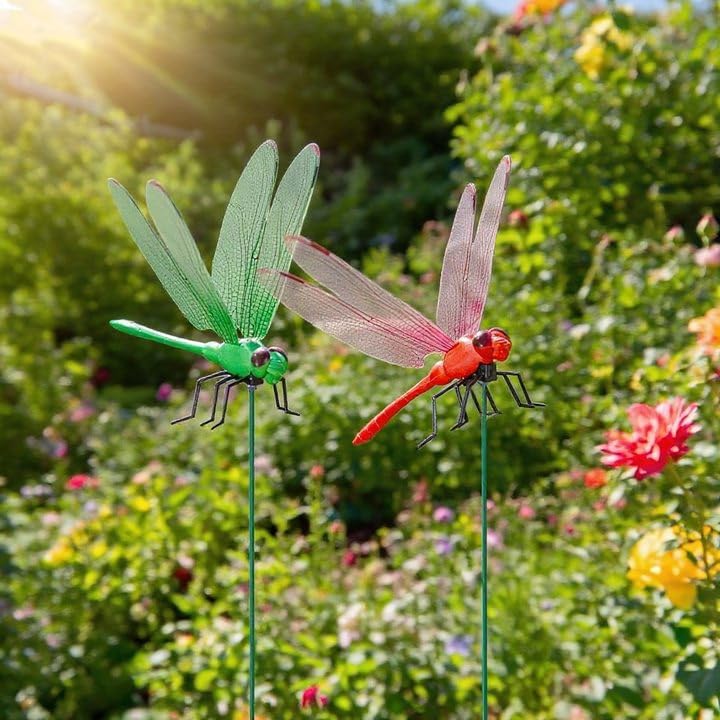 DEPHILA colorful dragonfly decor brightens pathways and patios.