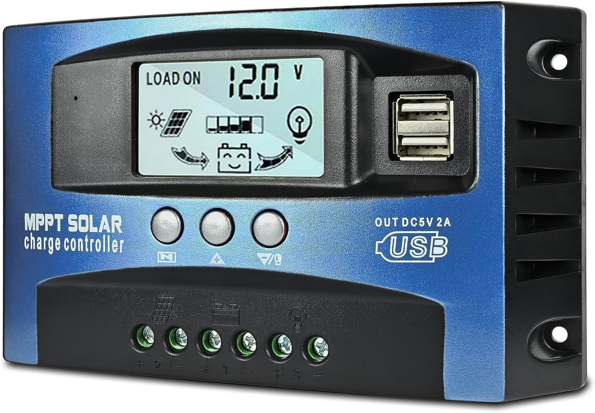 Depvko MPPT controller with LCD screen displaying real-time data for efficient charging