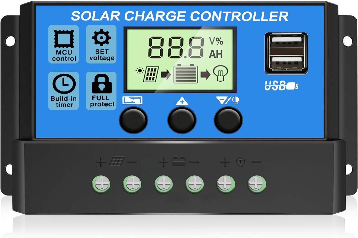 Depvko upgraded 30A controller front view showing compact design