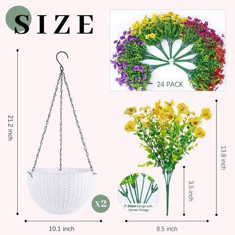 Der Rose 24-bundle hanging plants in vibrant colors for garden charm.