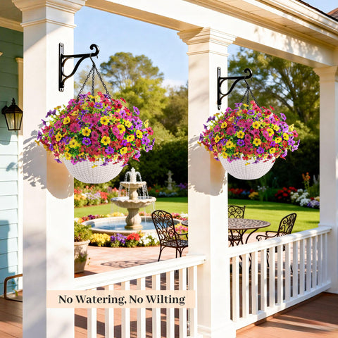 Der Rose outdoor patio decor adds year-round floral accent.