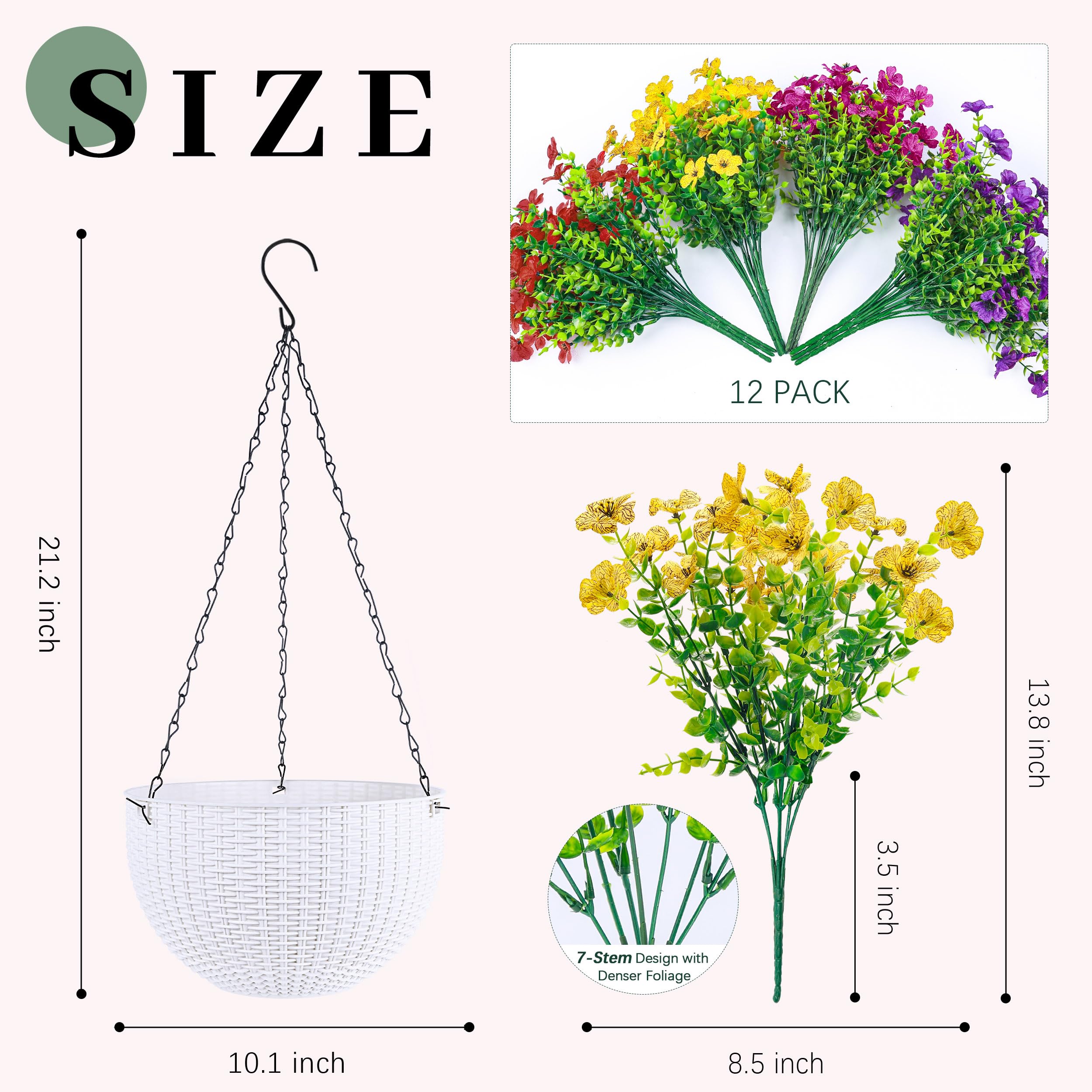 Der Rose UV-resistant fake flowers ensure year-round outdoor charm without daily care.