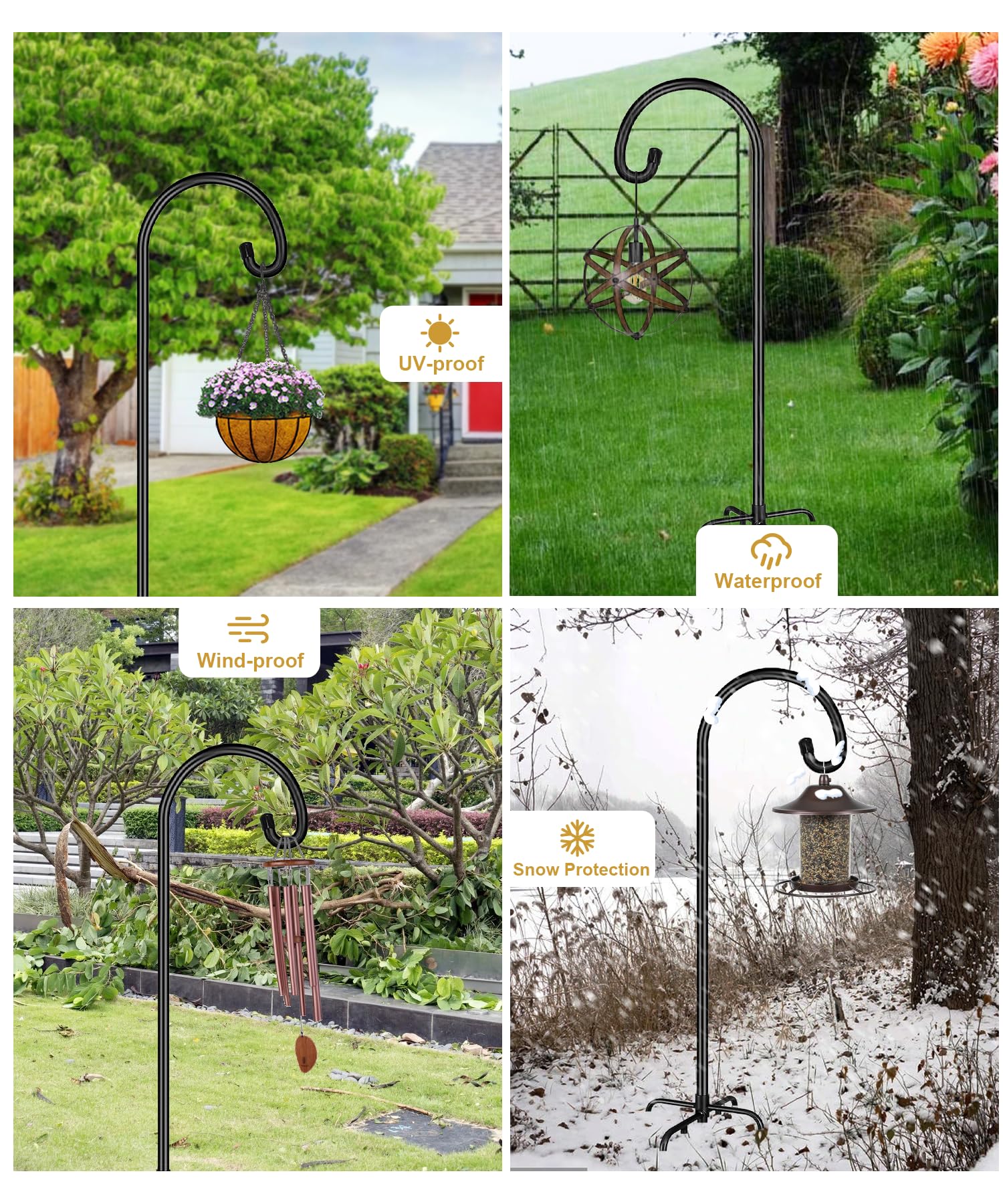 Derkniel bird feeder pole stand ideal for garden displays and planters.