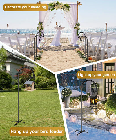 Derkniel outdoor garden stake organizes lights, pots, and ornaments.
