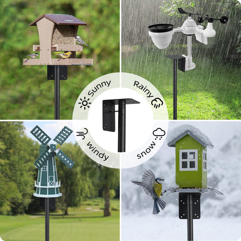DEROFIT outdoor bird feeder kit setup for elevated birdwatching and feeding.