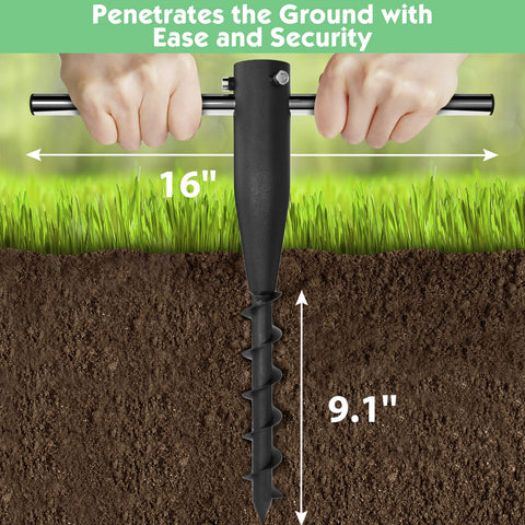 DEROFIT umbrella base adjustable holder supports poles of various sizes.