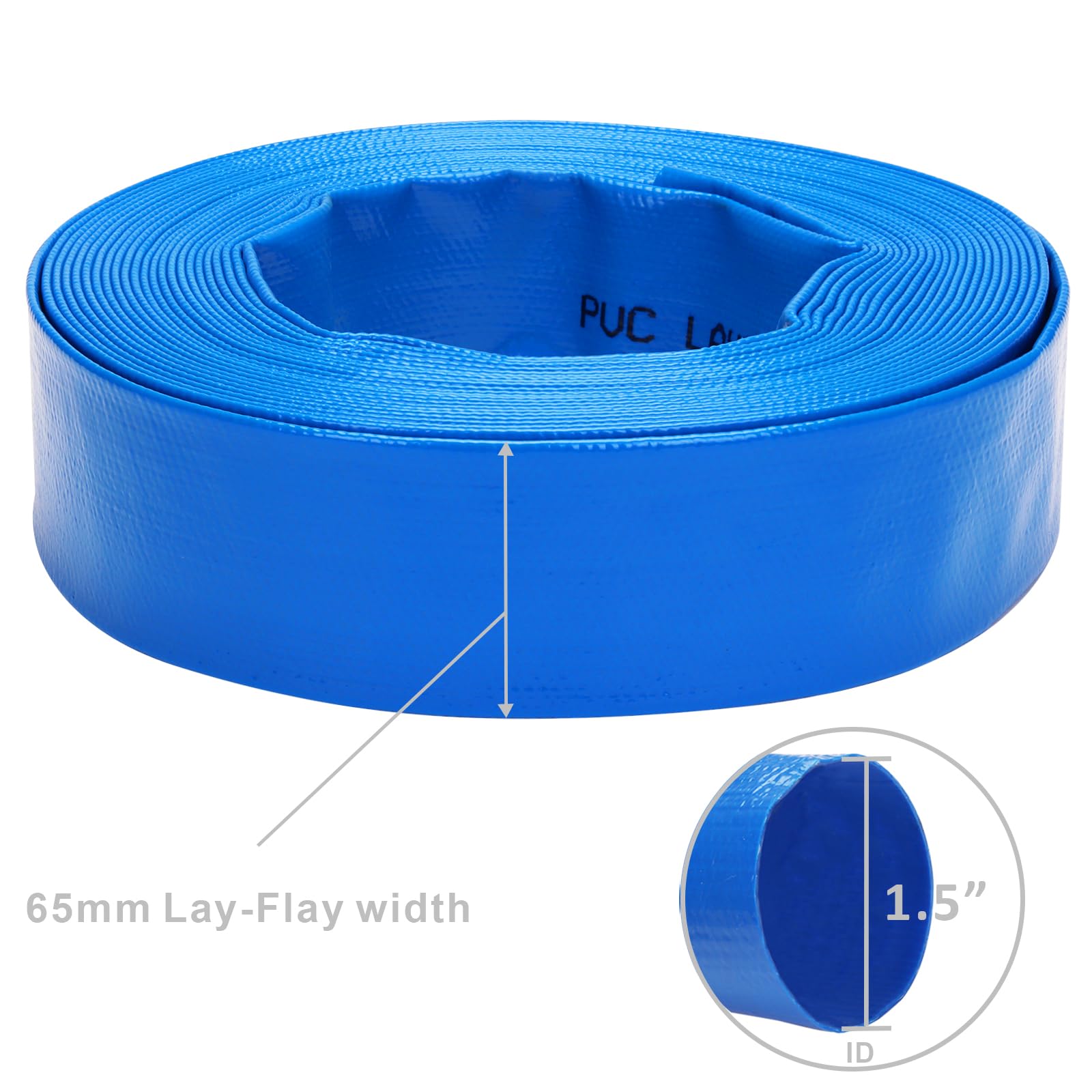 DERPIPE heavy-duty PVC discharge hose with clamps for secure connections