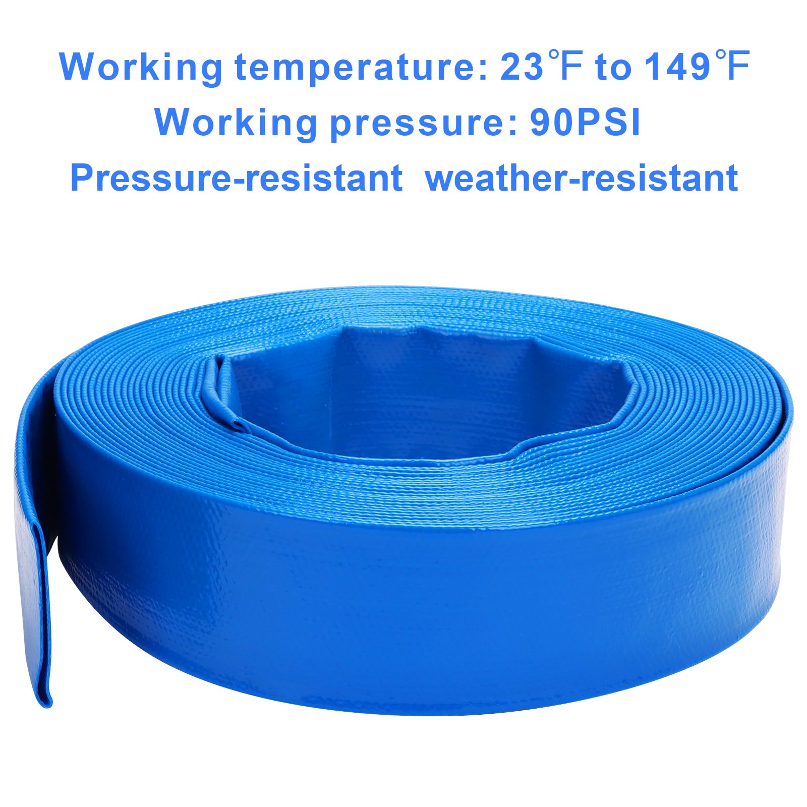 DERPIPE weather-proof vinyl pool drain hose suitable for pools and ponds