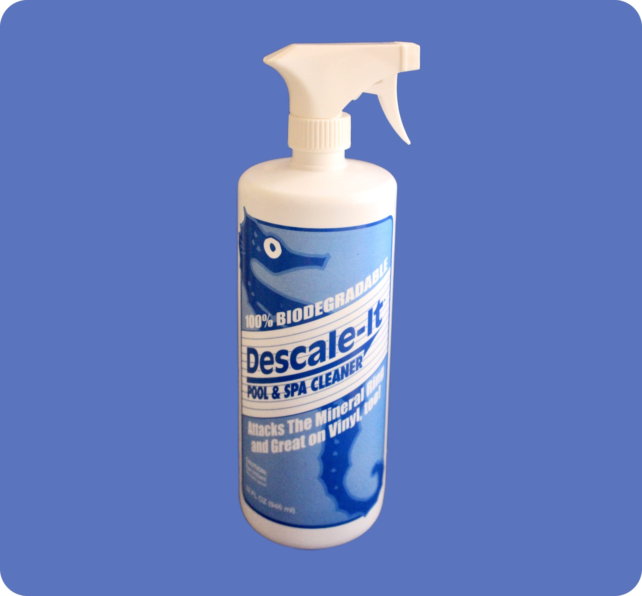 Descale-It spray application shown for easy surface refresh