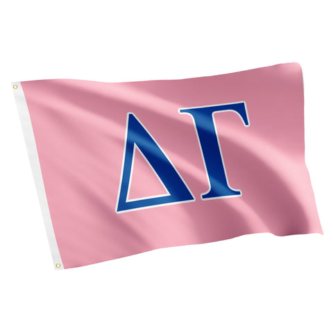 Desert Cactus Delta Gamma flag pink front view enhances dorm decor.