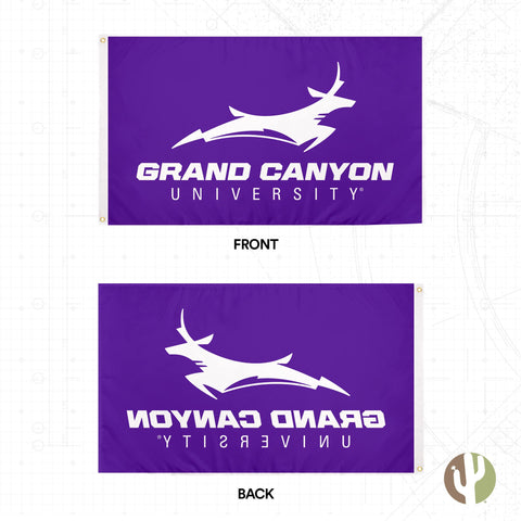 Desert Cactus GCU flag back view showing reverse design.