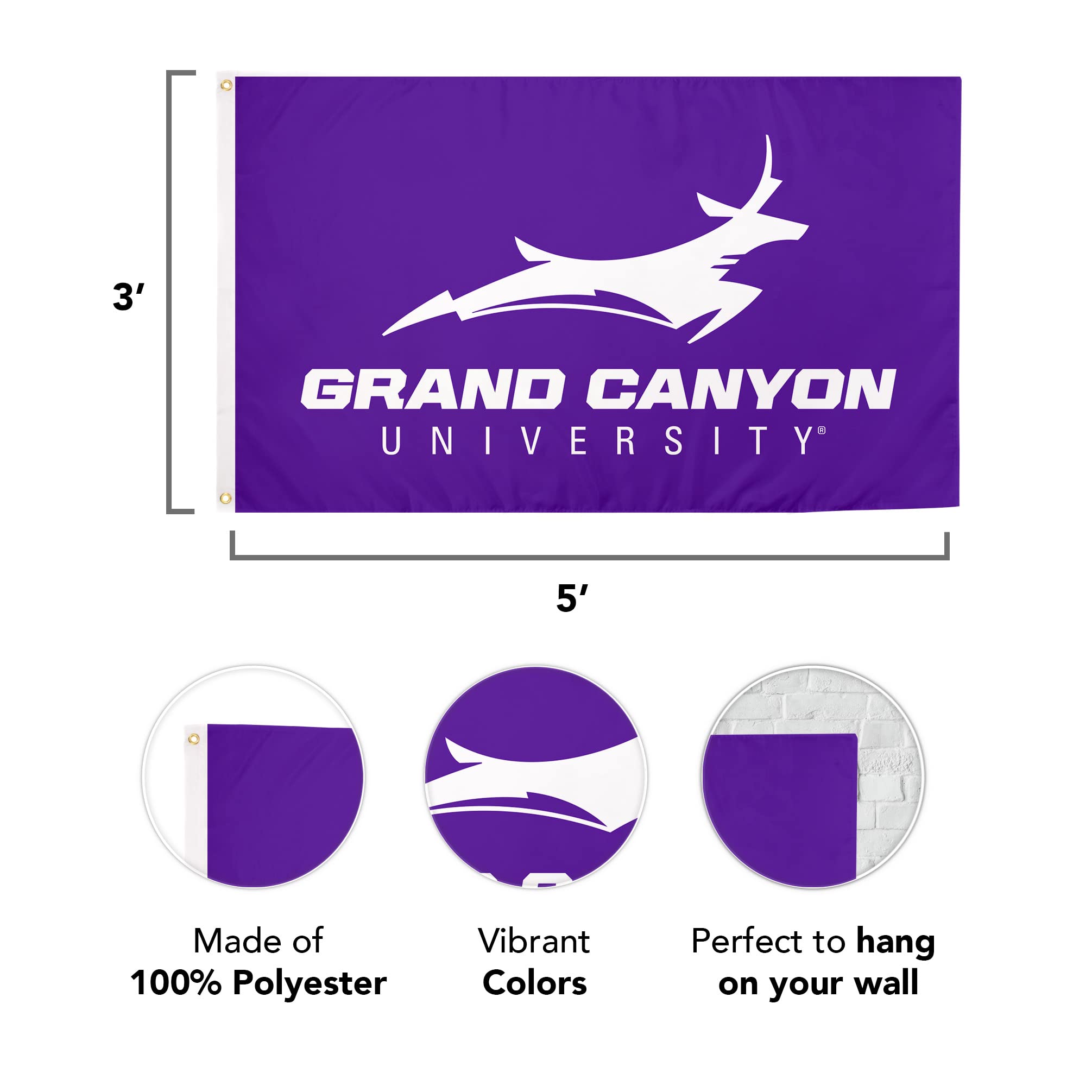 Desert Cactus GCU flag durable 150D polyester for outdoor use.