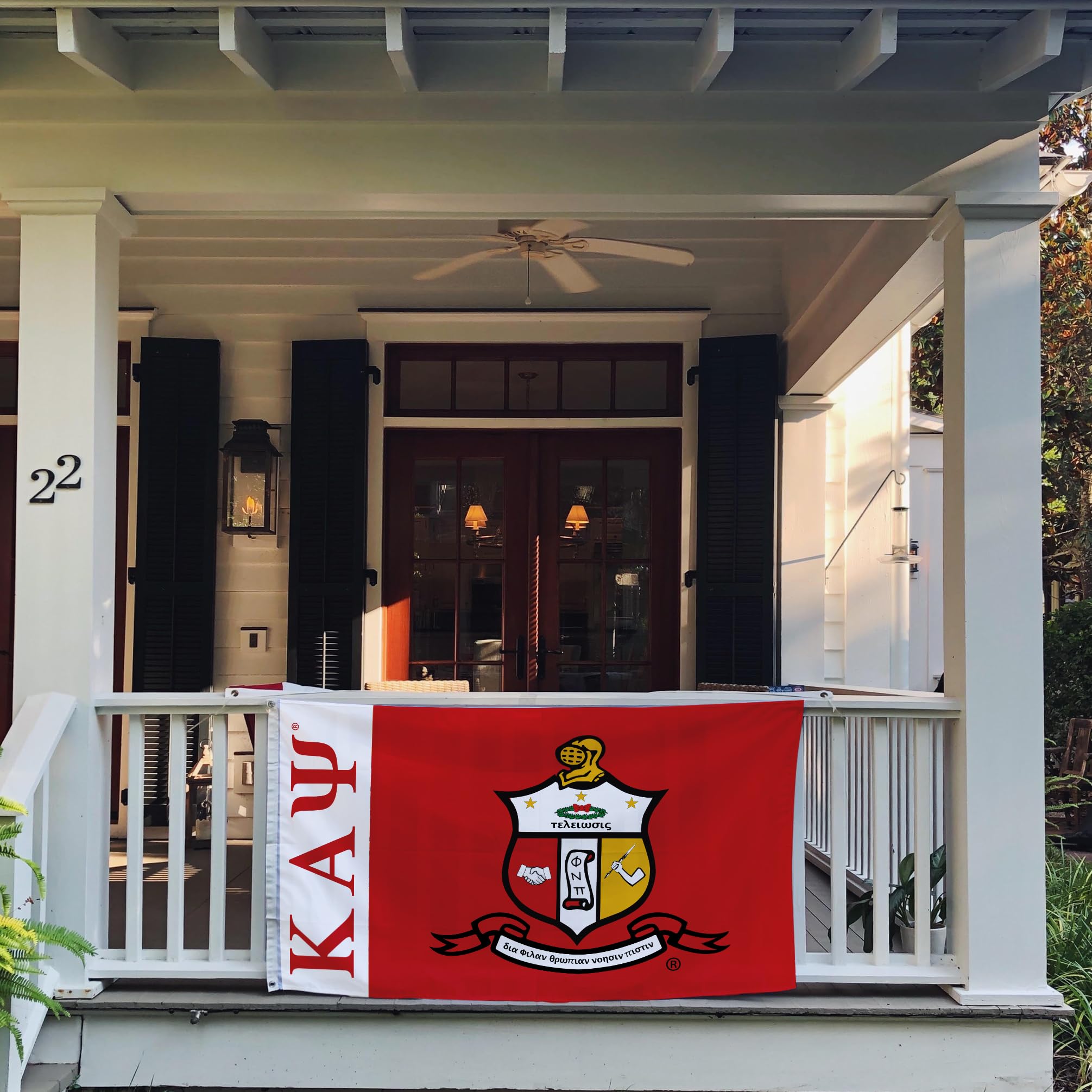 Desert Cactus Kappa Alpha Psi flag in use outdoors at games and celebrations