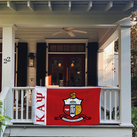 Desert Cactus Kappa Alpha Psi flag in use outdoors at games and celebrations