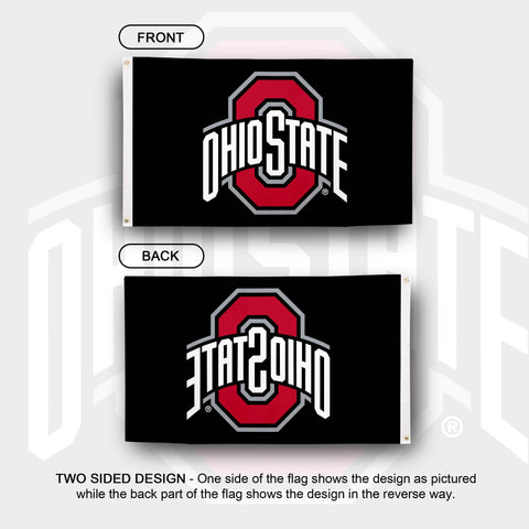 Desert Cactus OSU flag back view showing single sided design.