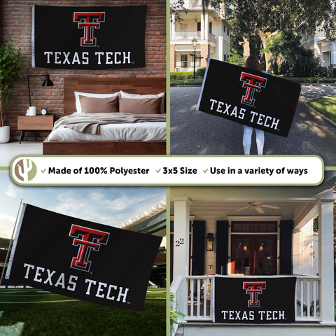 Desert Cactus TTU flag features quadruple-stitched ends for long-lasting outdoor wear
