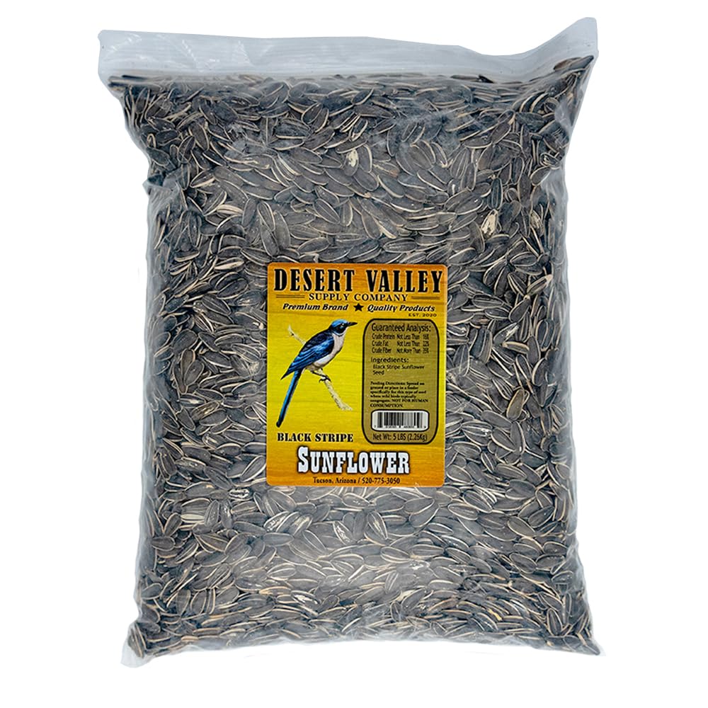Desert Valley Striped Sunflower Seed bag with resealable closure to keep freshness.