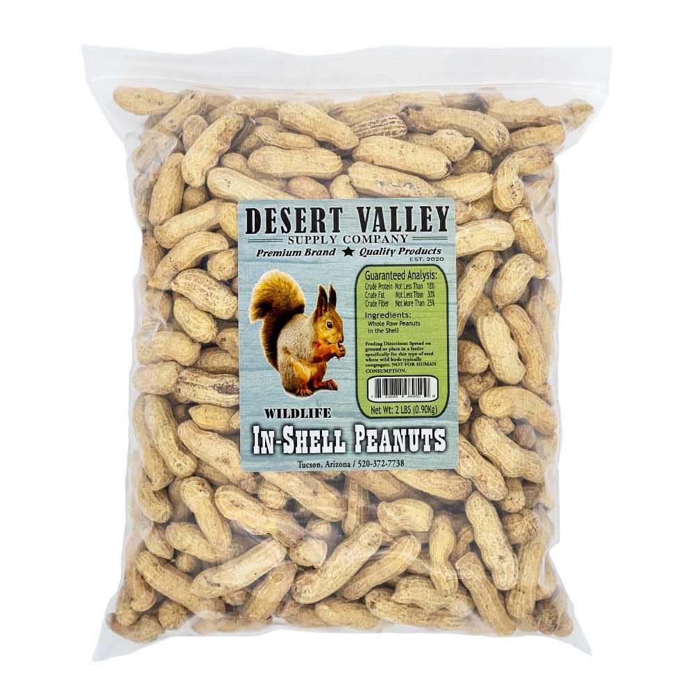 Desert Valley Supply raw peanuts in shell bulk pack for wildlife feeding.