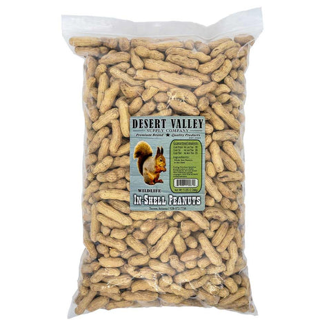 Desert Valley Supply raw peanuts in shell top view, bulk wildlife feed option.