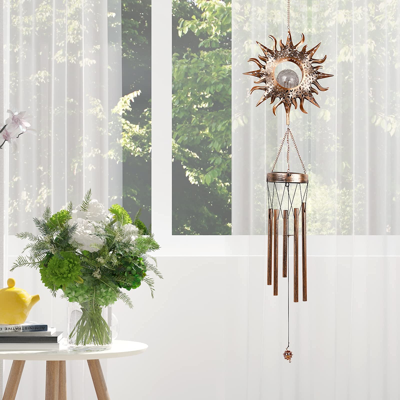 DesGully 42-inch long metal wind chimes add decorative sound and charm.